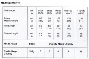 JB275 Ladies Mega Chunky Knitting Pattern
