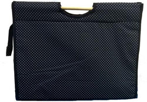 Medium Navy Polka Dot Knitting Bag