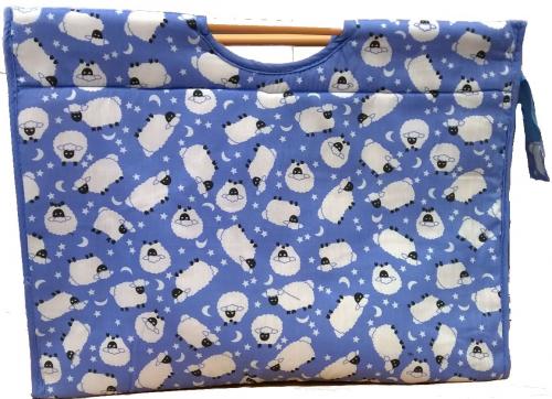 Medium Light Blue Sheep Knitting Bag