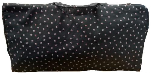 Large Navy Blue With Flowers Knitting Bag