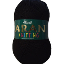 Load image into Gallery viewer, Woolcraft Acrylic Aran 400g Shade 493 Black
