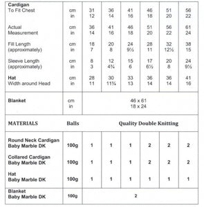 JB010 Baby DK Knitting Pattern