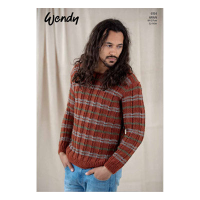 6154 Wendy Mens and Ladies Aran Knitting Pattern