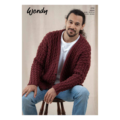 6156 Wendy Mens and Ladies Aran Knitting Pattern