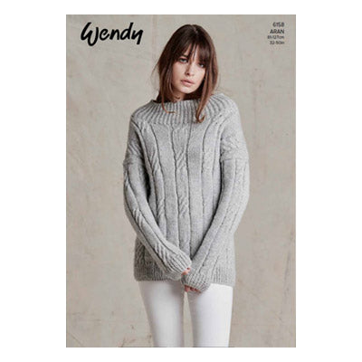 6158 Wendy Ladies Aran Knitting Pattern