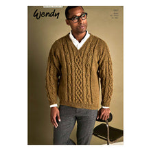 Load image into Gallery viewer, 6167 Wendy Mens Aran Knitting Pattern