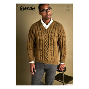 6167 Wendy Mens Aran Knitting Pattern
