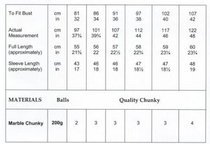 JB022 Ladies Chunky Knitting Pattern