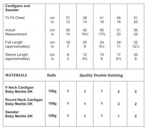 JB012 Baby DK Knitting Pattern