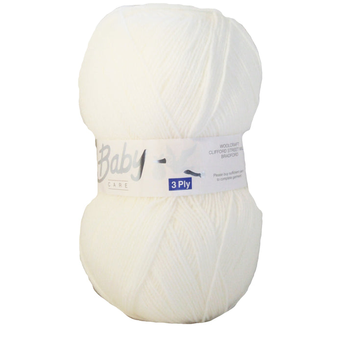 Woolcraft Babycare 3ply Shade 900 White