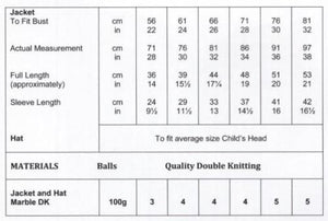JB210 Childrens DK Knitting Pattern