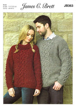 Load image into Gallery viewer, JB363 Ladies and Mens Aran Knitting Pattern