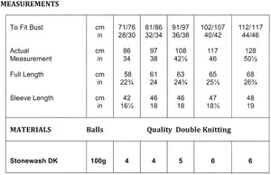 JB415 Ladies DK Knitting Pattern