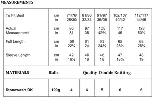 JB415 Ladies DK Knitting Pattern