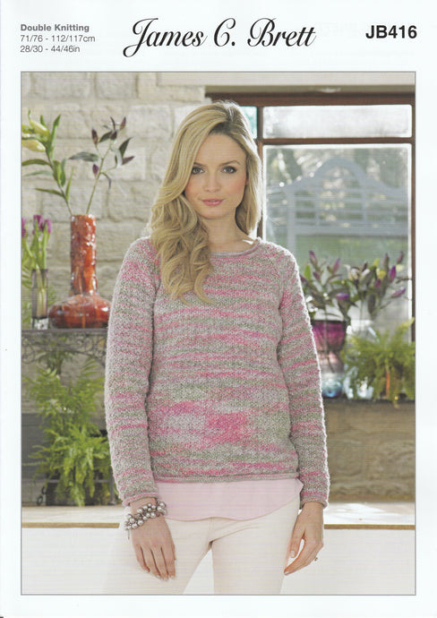 JB416 Ladies DK Knitting Pattern