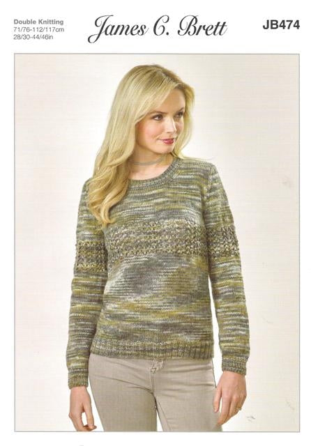 JB474 Ladies DK Knitting Pattern