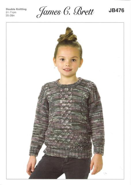 JB476 Childrens DK Knitting Pattern