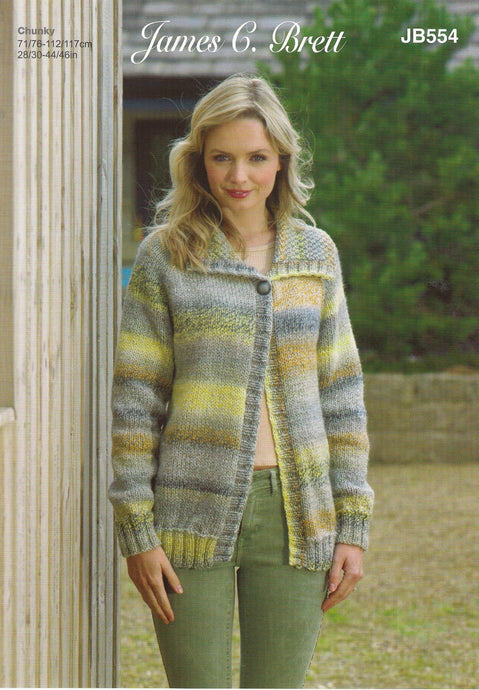 JB554 Ladies Chunky Knitting Pattern