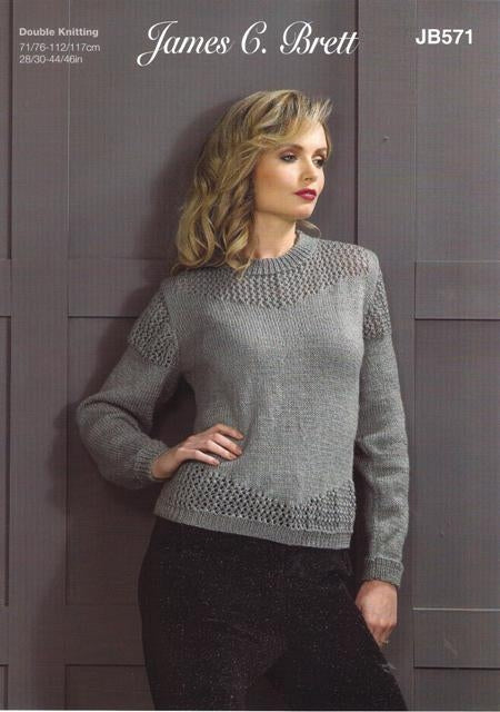 JB571 Ladies DK Knitting Pattern