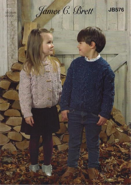 JB576 Childrens Aran Knitting Pattern